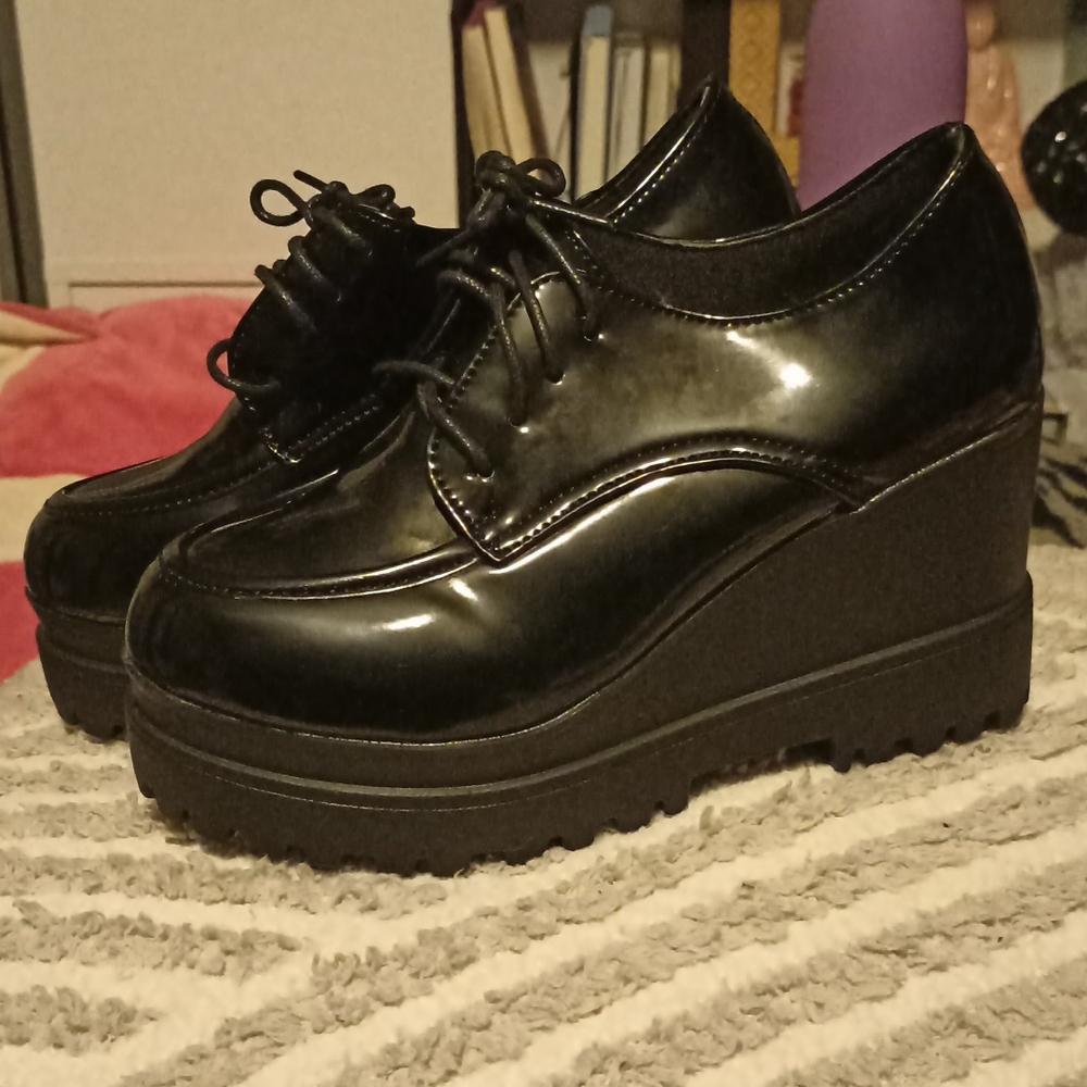 Platform AND Wedge Oxford Shoes